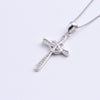925 Sterling Silver Cross with Heart Pendant Necklace