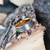 Gold Tone Tungsten Carbide Offset Pipe Cut Brushed Matte Ring