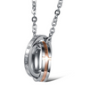 Stainless Steel Double Ring Pendant Necklace for Couples