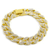 Gold & Silver Plated Hip Hop Miami Cuban Bracelet with CZ Stones - Innovato Store