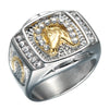 Hip Hop Horse Gold Plated Ring for Men with 12 Gemstones - Innovato Store