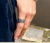 Geometric Shapes Signet Adjustable Pure 925 Sterling Silver Vintage Ring