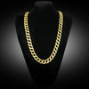Hip Hop Rhinestone Crystal Golden Finish Men's Necklace Chain with CZ Stones - Innovato Store