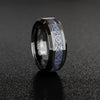 8mm Dragon Silver & Blue Inlay Black Tungsten Men’s Wedding Engagement Ring