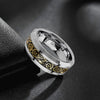 8mm Unisex Silver Gold Celtic Dragon Pattern over Black Carbon Fiber Inlay Wedding Band
