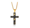 Lord's Prayer Double Layer Cross Pendant Necklace