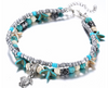 Starfish Beaded Silver Adjustable Chain Ankle Bracelet Women’s Jewelry