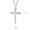 Stainless Steel Wire Cable Cross Pendant Necklace For Men