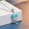 Blue Fire Opal Jelly Fish Pendant Necklace Women’s Jewelry