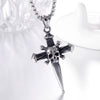 Stainless Steel Skull on a Sword Cross Pendant Necklace