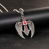 Religious Christian Cross with Angel Wings Pendant Necklace