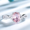 Oval Morganite 925 Sterling Silver Engagement Ring