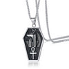 Egyptian Coffin and Anubis God Pendant Necklace