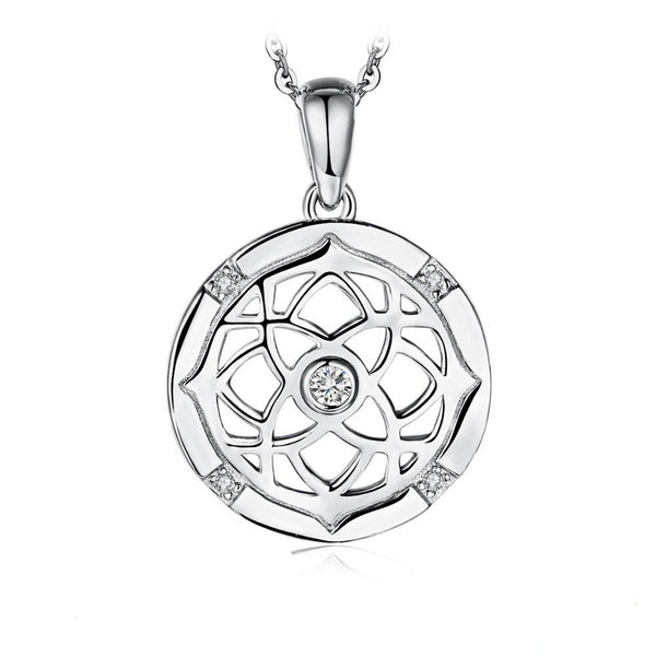 925 Sterling Silver Celtics Knot with Cubic Zirconia Pendant Necklace