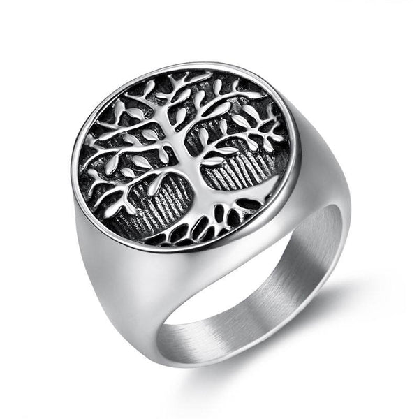 Stainless Steel Tree of Life Ring Men’s Jewelry