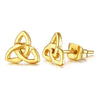 Women's Celtic Golden Stainless Steel Trinity Stud Earrings