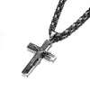Byzantine Chain Jesus Christ Cross Pendant Necklace