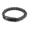 Grey/Silver Stainless Steel Byzantine Chain Bracelet