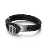 Stainless Steel Black Rope Chain Bracelet
