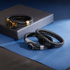 Stainless Steel Black Rope Chain Bracelet