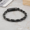 Black/Silver Stainless Steel Charm Bracelet