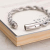 Black/Silver Stainless Steel Charm Bracelet
