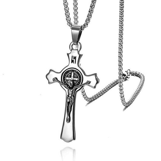 Stainless Steel Jesus Christ on the Cross Pendant Necklace Pendant