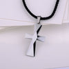 Black Tungsten Carbide Cross Pendant Necklace