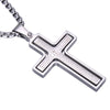 Two Tone Gold & Silver Lord's Prayer Cross Rotating Pendant Necklace