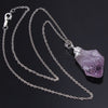 Silver Plated Natural Purple Amethysts Pendant Necklace