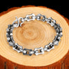 Viking Heavy Chain Link 925 Sterling Silver Biker Vintage Bracelet