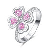 925 Sterling Silver Pink and White Cubic Zirconia Engagement Ring