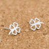 925 Sterling Silver Lucky Four-leaf Clover Stud Earrings