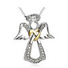 925 Sterling Silver Angel with Cubic Zirconia Pendant Necklace