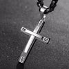 Two-tone Stainless Steel Cross Pendant Necklace for Men
