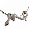Silver Snake with Rhinestone Crystals Choker Necklace
