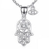 925 Sterling Silver Hamsa Hand Pendant Necklace