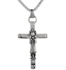 Gold and Silver Santa Muerte Cross Pendant Necklace