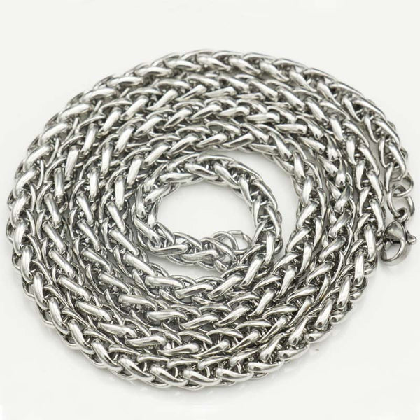 8/5mm Braided Silver Plated Stainless Steel Chain Link