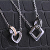 Stainless Steel Heart and Square Paired Pendant Necklace for Couples