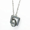 Stainless Steel Heart and Square Paired Pendant Necklace for Couples