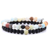 Natural Stone Beads Tiger Eye & Lava Stone Fashion Charm Bracelet
