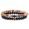 Natural Stone Beads Tiger Eye & Lava Stone Fashion Charm Bracelet