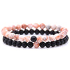 Natural Stone Beads Tiger Eye & Lava Stone Fashion Charm Bracelet