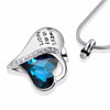 Dual Heart Austrian Crystal with Cubic Zirconia Cremation Pendant Memorial Jewelry
