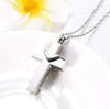 Stainless Steel Cross Cremation Pendant Memorial Necklace