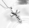 Stainless Steel Cross Cremation Pendant Memorial Necklace