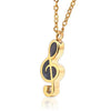 Gold and Black G clef Cremation Pendant Memorial Necklace