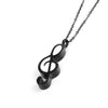 Gold and Black G clef Cremation Pendant Memorial Necklace