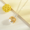 3D Silver with Gold Honeycomb Ball Pendant Necklace